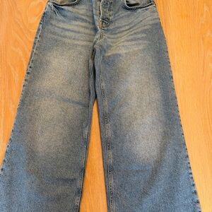 Free People Blue Wide-Leg Jeans